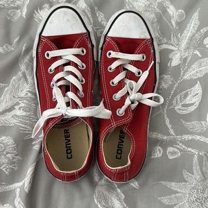 Red Lace-Up Converse - size 6